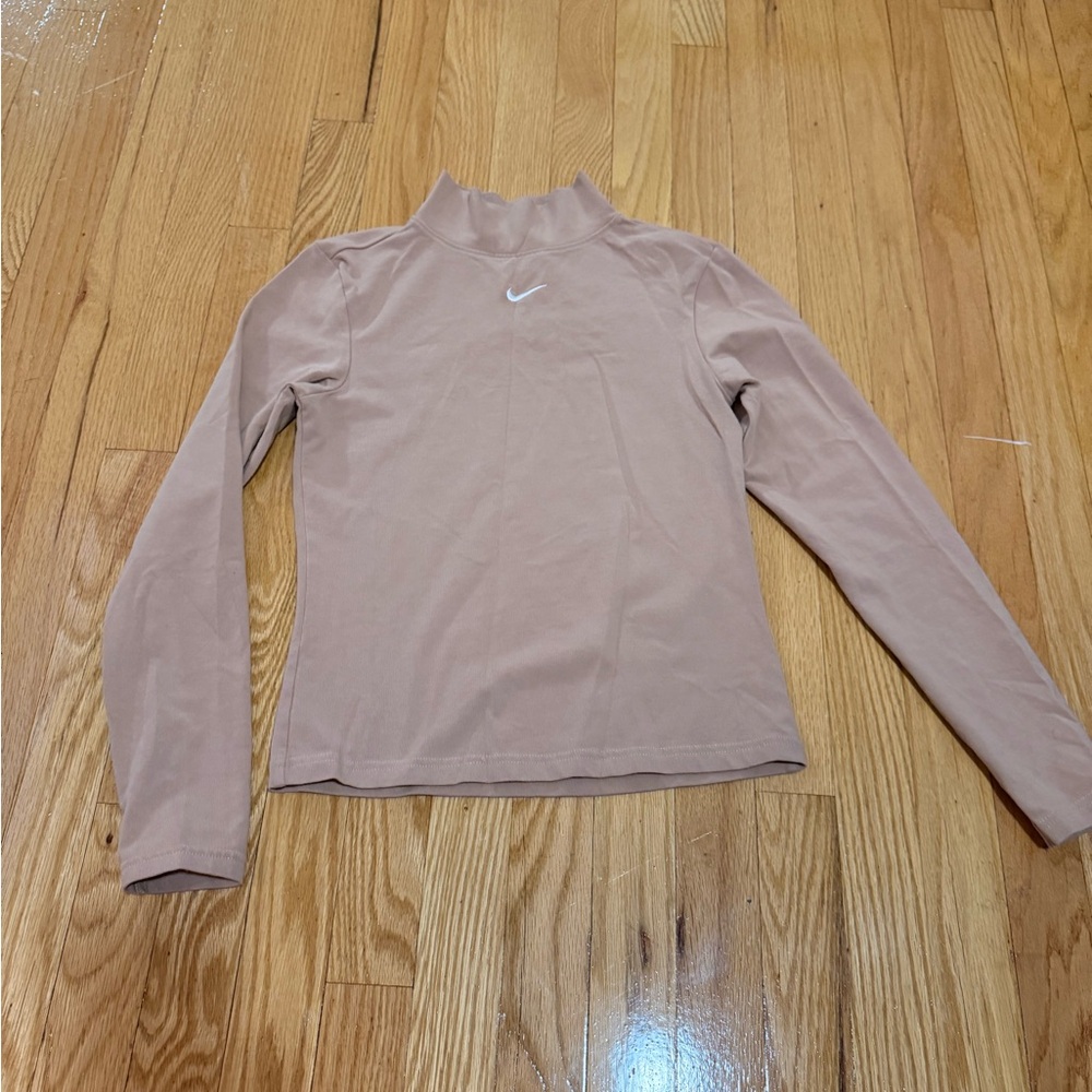 Nike Dusty Rose Long Sleeve Mock Neck Top